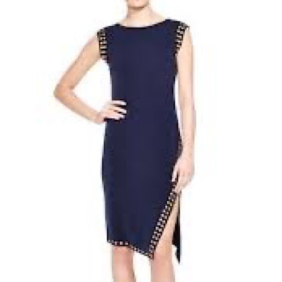 💙Haani,Vibrant Blue Jersey Dress, Metal Embellishments,Stunning Piece, Size 3X - Picture 1 of 9
